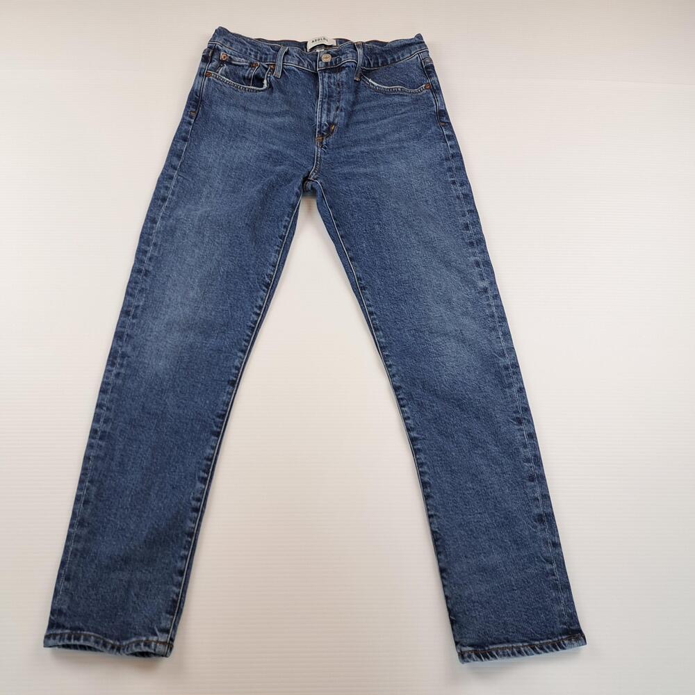 Agolde Jeans Womens 28 Blue Toni Mid Rise Straight Stretch Denim Medium Wash
